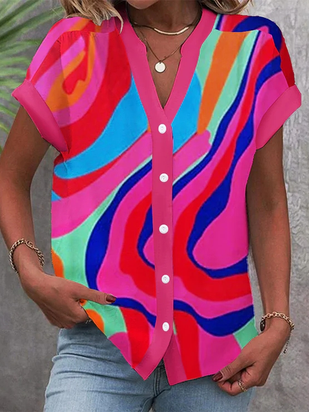 

Casual Ombre Loose Blouse, Red, Shirts & Blouses