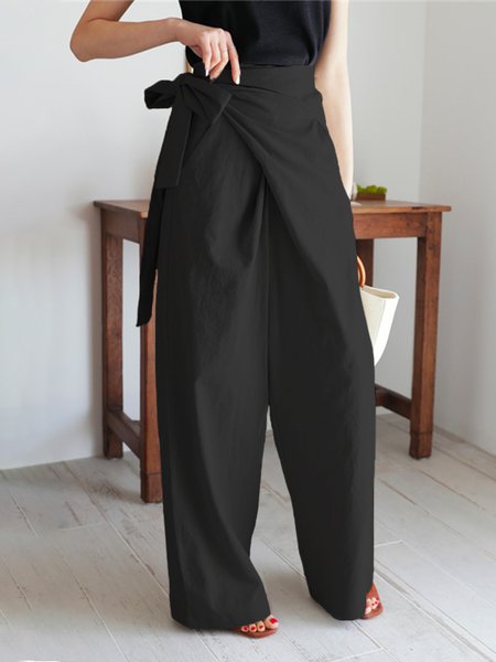 

Casual Regular Fit Plain Cargo Pants, Black, Cargo Pants
