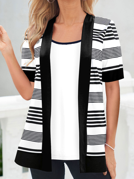 

Striped Crew Neck Loose Casual Shirt, Stripe, Shirts & Blouses