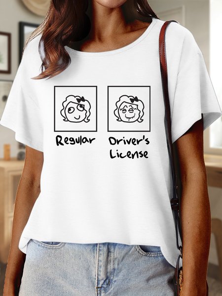 

Lilicloth X Manikvskhan Regular Driver’s License Women’s Funny Casual Cotton T-Shirt, White, T-shirts