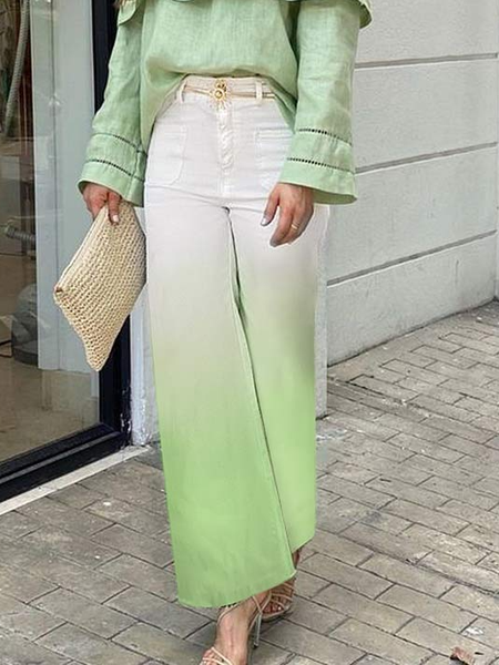 

Denim Ombre Regular Fit Casual Jeans, As picture, Jeans