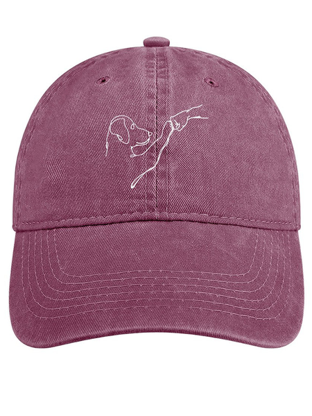 

Men’s Dog Fist Bump Casual Regular Fit Adjustable Denim Hat, Wine red, Men's Hats