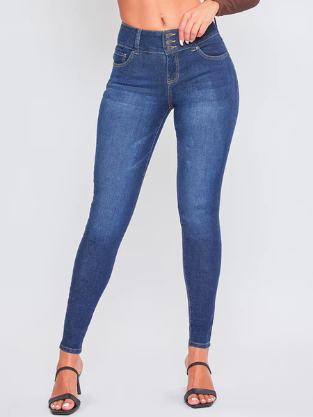 

Denim Buttoned Casual Plain Jeans, Blue, Jeans