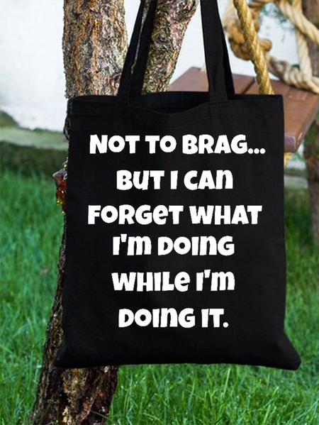 

Old Geezer Funny Sayings Print Animal Shopping Tote, Black, Bags