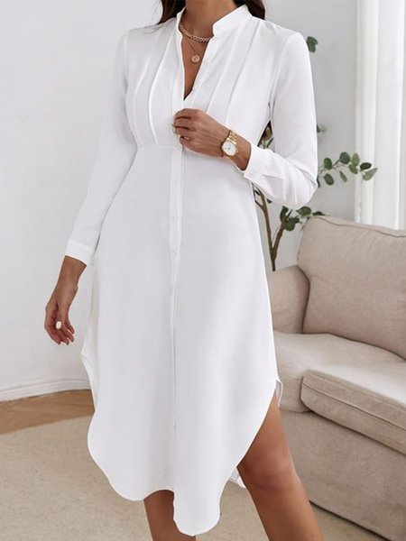 

Regular Fit Knitted Elegant Dress, White, Midi Dresses
