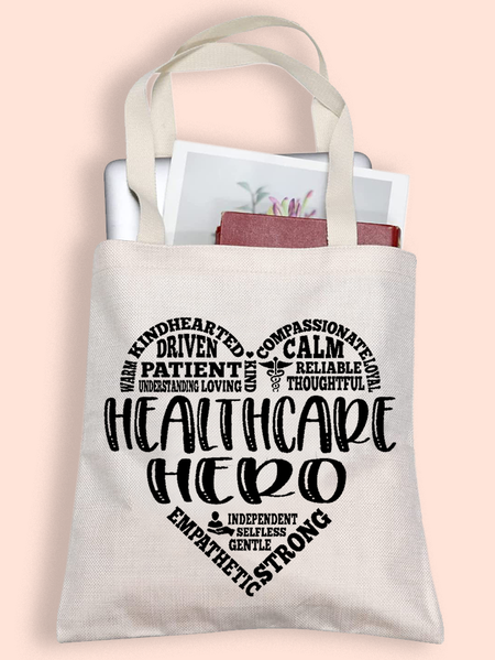 

Healthcare Worker Health Care Hero Shopping Tote, White, Bags