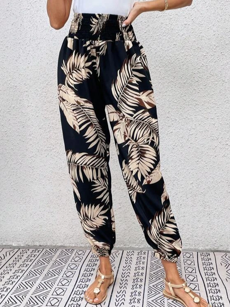 

Loose Leaf Casual Pants, Black, Pants