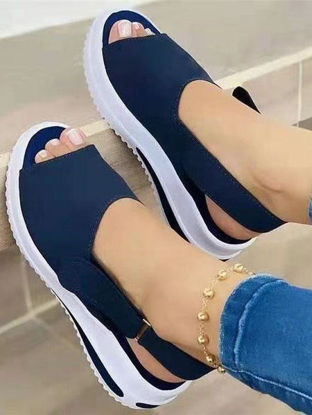 

Women‘s Fashion Open Toe Sandals Wedge Espadrilles Casual Ankle Strap Platform Sandals, Blue, Sandals