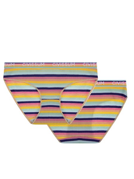 

Pride Month Breathable Comfort Color Stripe Panty, Yellow, Panties