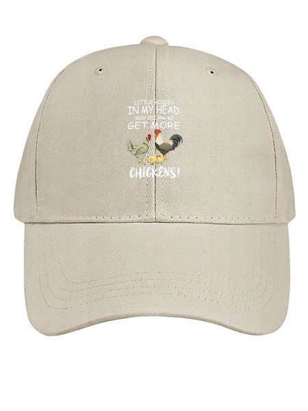 Women's Little Voices In My Head Keep Telling Me Get More Chickens Funny Animal Baseball Caps, Khaki, Women's Hats