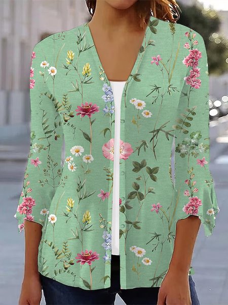 

Casual Floral Loose Shirt, Green, Shirts & Blouses