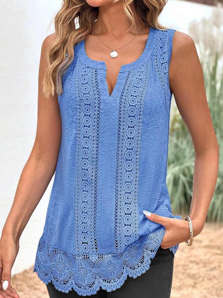 

Womens Casual V Neck Loose Tank Top, Purple, Tanks & Camis