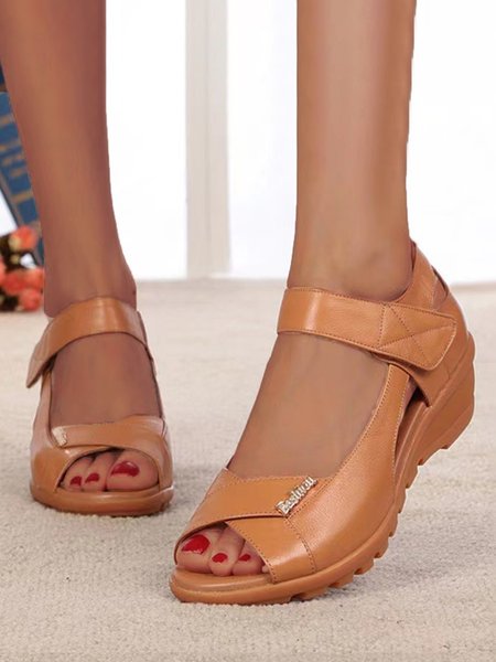 

Vintage Soft Soled Open Toe Sandals, Deep brown, Sandals