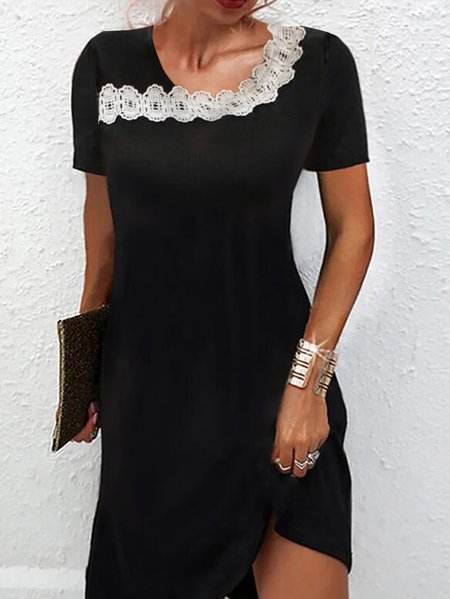 

Others Lace Edge Casual Dress, Black, Dresses