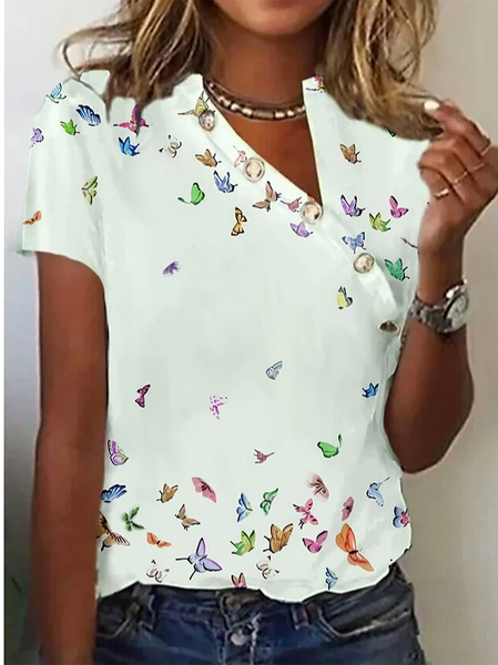 

Loose Asymmetrical Casual Shirt, White, Shirts & Blouses