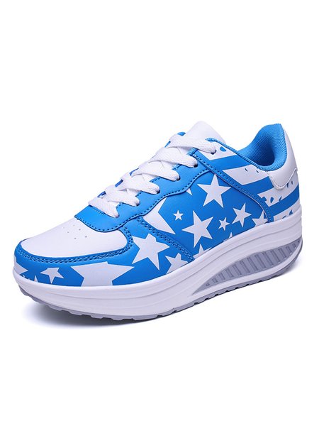 

Independence Day America Flag Breathable Walking Sneakers, Blue, Sneakers