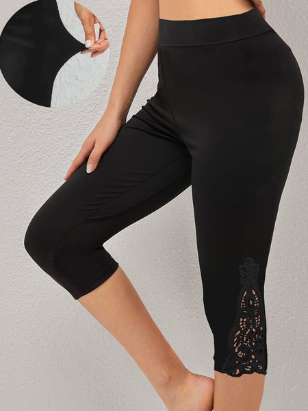

Casual Lace Leggings, Black, Leggings