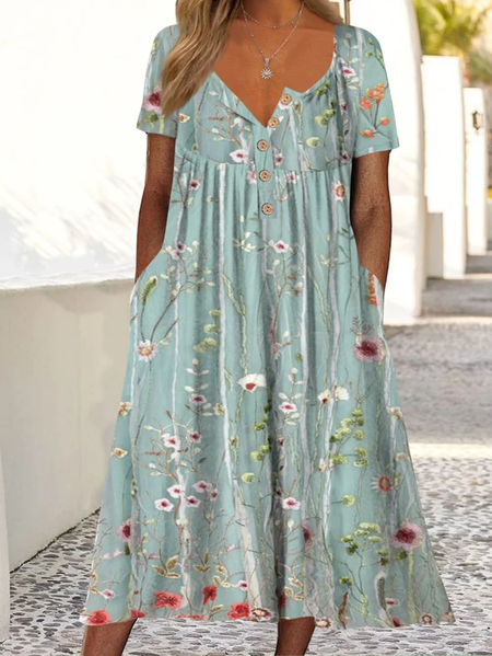 

Plus Size Jersey Casual Dress, Aqua, Dresses