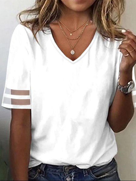 Loose V Neck Casual T Shirt