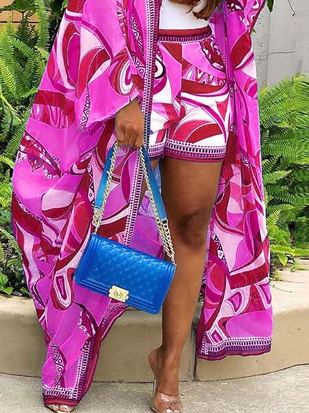 

Abstract Graphic Vacation Regular Fit Shorts, Pink, Shorts