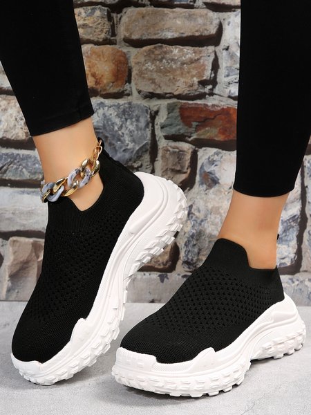 

Cooling Breathable Flyknit Sneakers, Black, Sneakers
