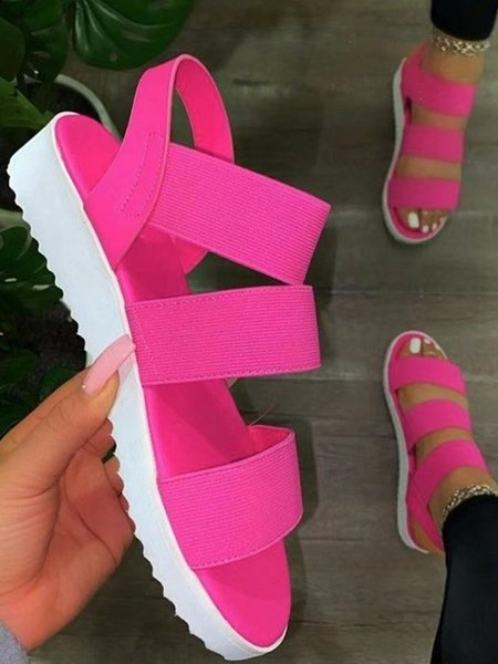 

Wide Band Casual Sandals, Dark pink, Sandals