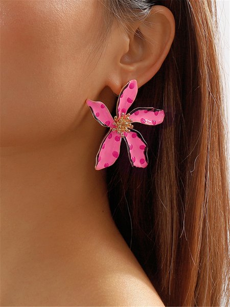 

Women's Flower Earrings, Pink, Earrings