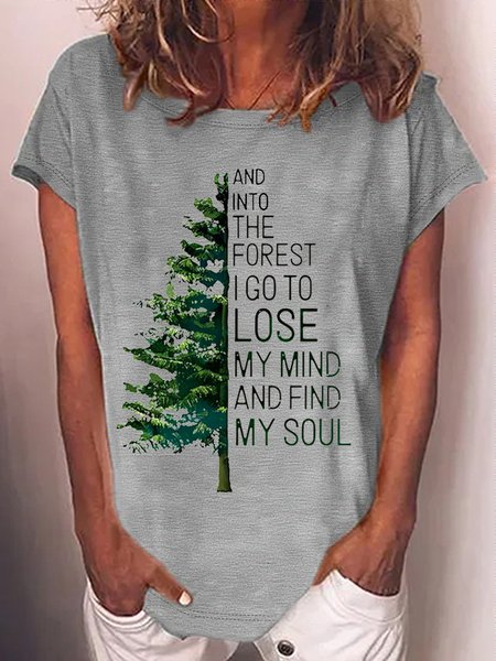 

Women's And Into The Forest Casual T-Shirt, Gray, T-shirts