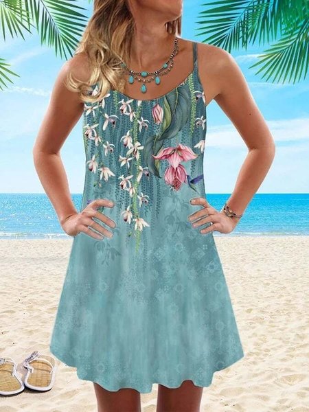 

Women's Summer Cute V Neck Casual Floral Dress Dress, As picture, Dresses