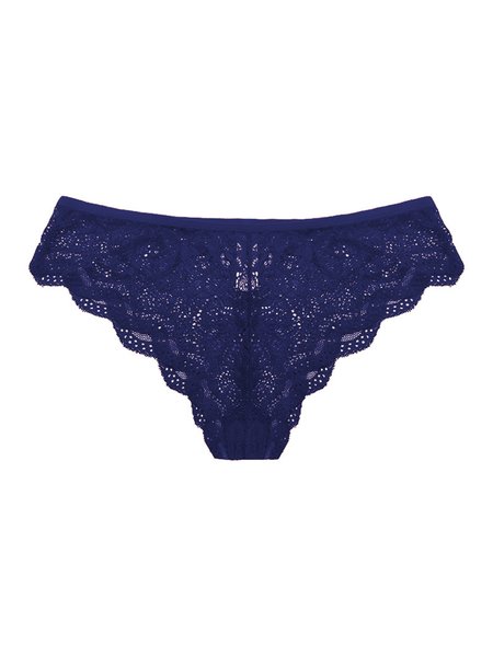 

Breathable Fashion Sexy Floral Lace Panties, Deep blue, Briefs