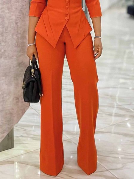 

Urban Plain Regular Fit Fashion Straight Pants, Orange, Pants