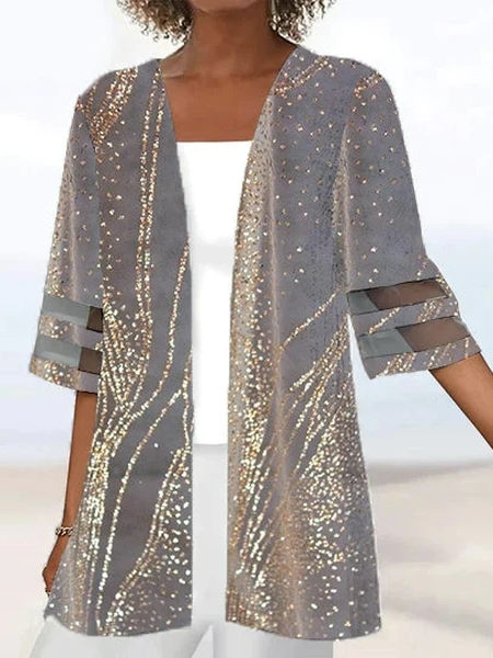 

Linen Ombre Linen Wrap Two-Piece Set, Pink-gray, Suit Set