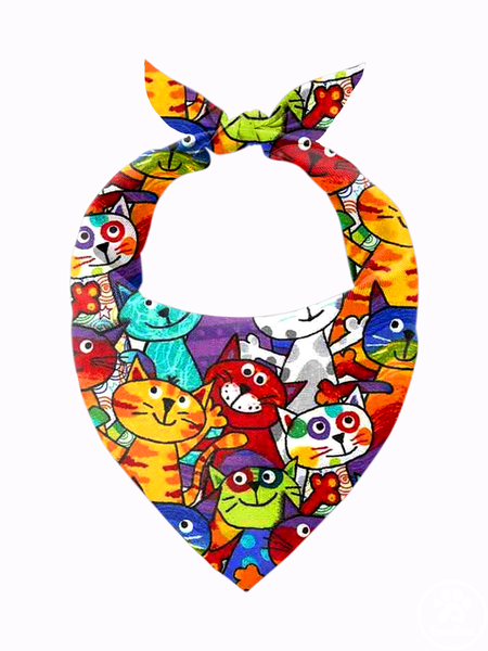 

Cute Cat Print Matching Bib, Red, Pet Bandanas