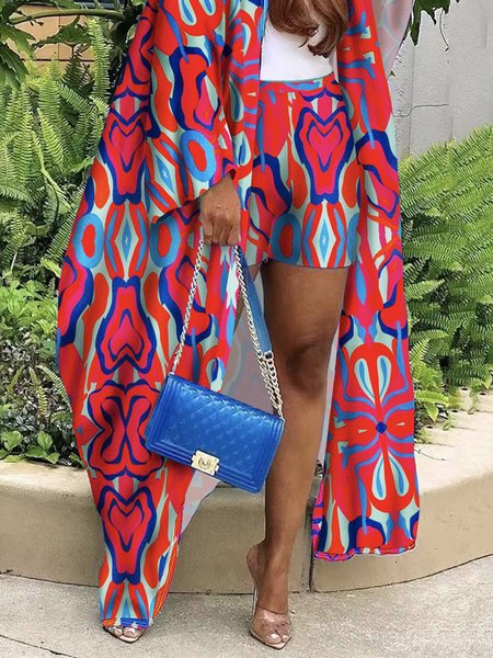 

Vacation Geometric Regular Fit Shorts, Rose red, Shorts