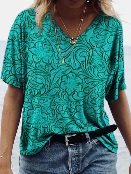 

Casual Paisley T-Shirt, Green, T-Shirts