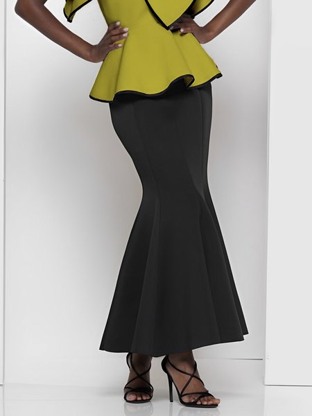 

Daily Regular Fit Elegant Plain Skirt, Black, Skirts