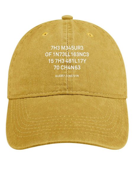 

Men's /Women's Funny 7H3 M345UR3 The Measure Of Intelligence Graphic Printing Regular Fit Adjustable Denim Hat, Yellow, Men's Hats