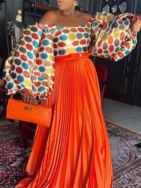 

Regular Fit Polka Dots Cold Shoulder Vacation Shirt, Multicolor, Blouses and Shirts
