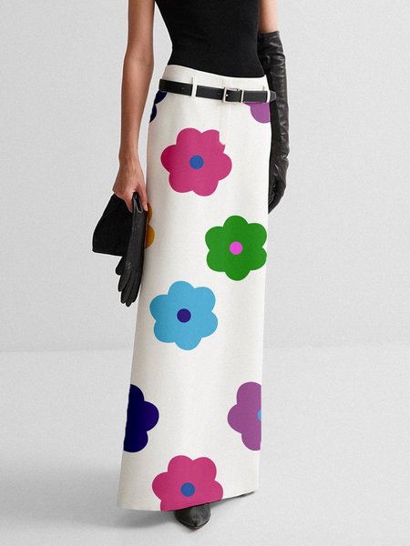 

Floral Urban Regular Fit Maxi Skirt With No Belt, Multicolor, Skirts