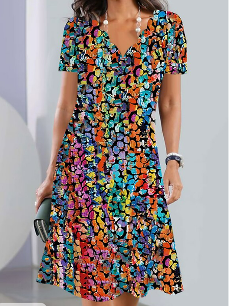 

Casual Loose Dress With No Belt, Green, Dresses
