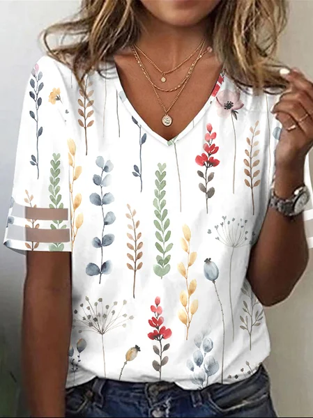 Floral Casual Loose T Shirt