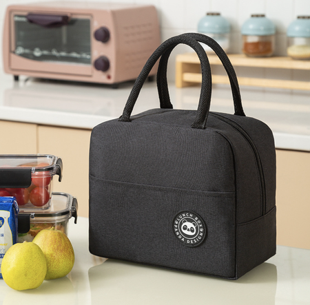 

Large capacity insulation bag, portable lunch box bag, outdoor rice bag, large bento bag, Black, Home&Garden
