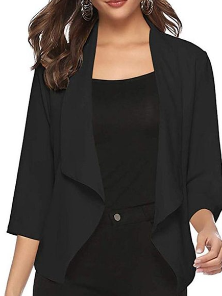 

Plain Casual Kimono, Black, Coats