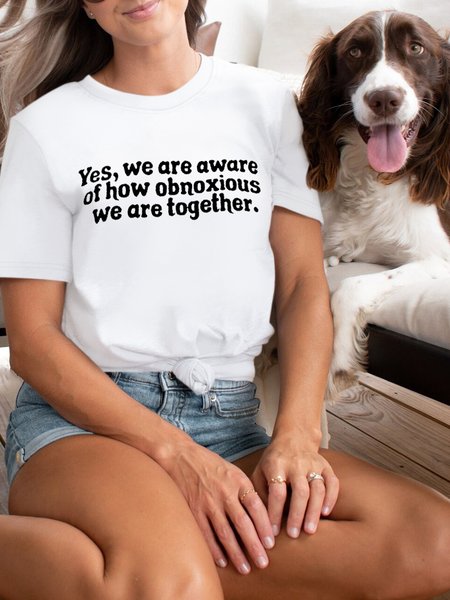 

Women's Obnoxious Dog Mom Casual Cotton T-Shirt, White, T-shirts