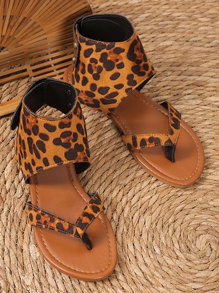 

Breathable Hollow out Floral Spool Heel Slip On Slingback Pumps, Leopard, Flats