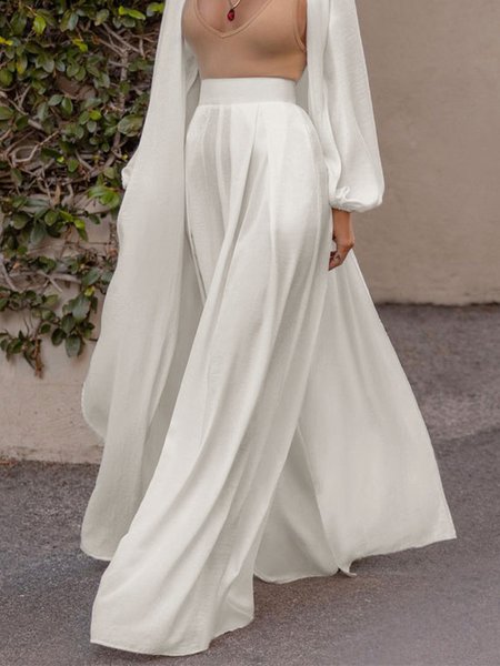 

Urban Regular Fit Plain Fashion Pants, White, Pants