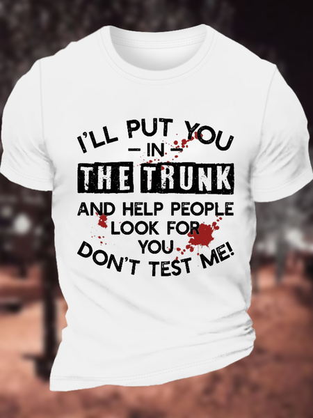 

Men’s Funny Word The Trunk Casual Cotton T-Shirt, White, T-shirts