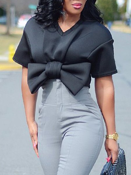 

Regular Fit Urban V Neck Plain Shirt, Black, Blouses and Shirts