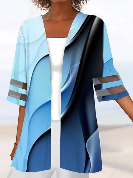 

Womens Abstract Print Kimono, Blue, Cardigans