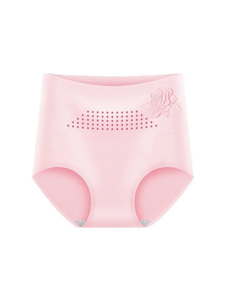 

Women's Breathable Comfortable Floral Cotton Panties, Light pink, Briefs